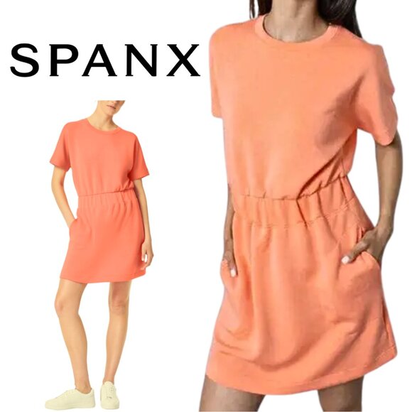 SPANX Dresses & Skirts - NWT, Spanx, Air Essentials Cinched T-Shirt Dress, Sunset Peach